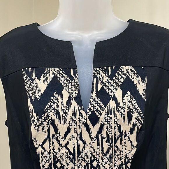 NWOT Connected Apparel Tan and Black Dress. Size 6 S small - Picture 2 of 10